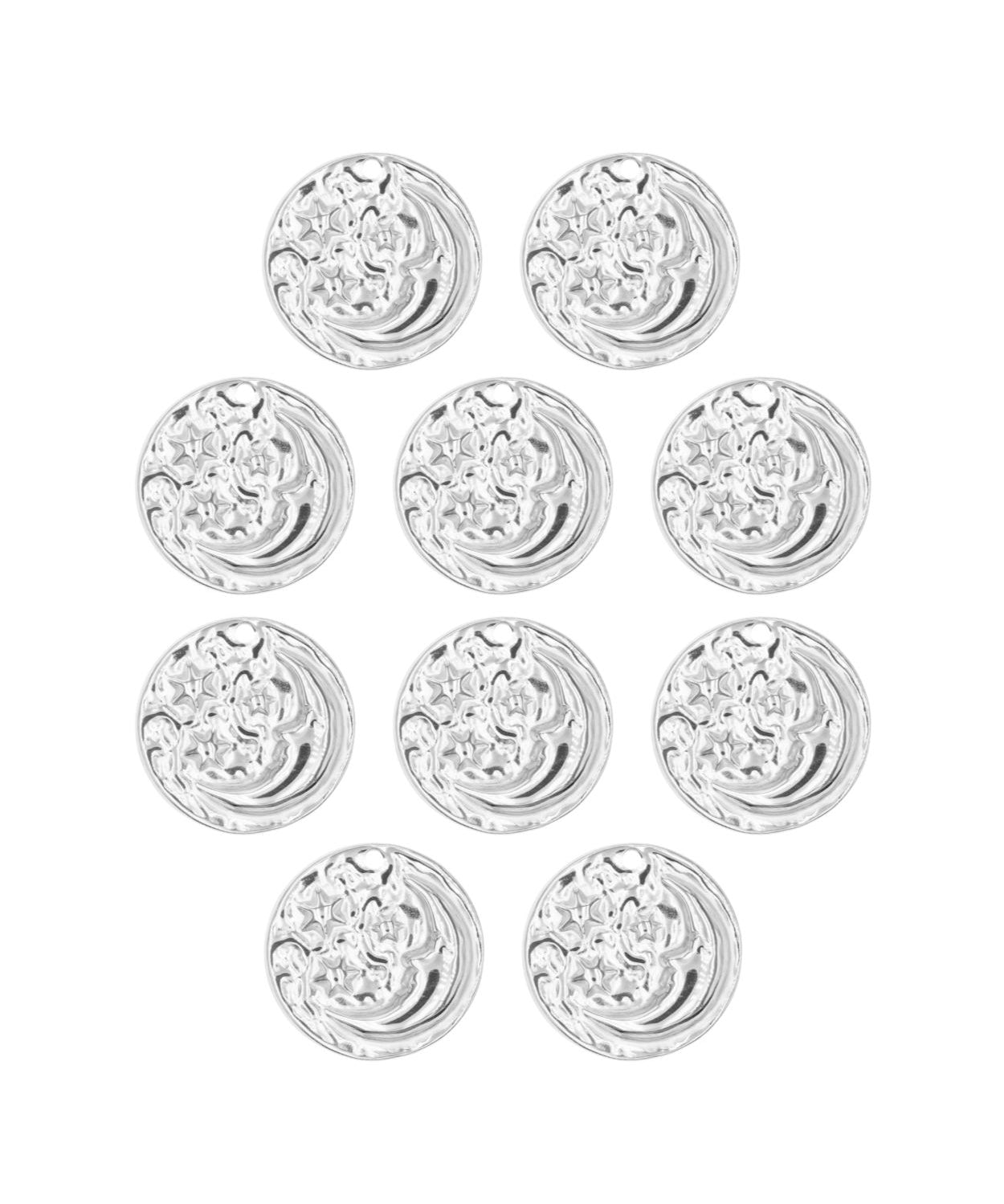 Pendentif médaille Lune étoile 28mm