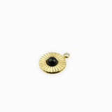 Pendentif médaille Onyx noir 8mm