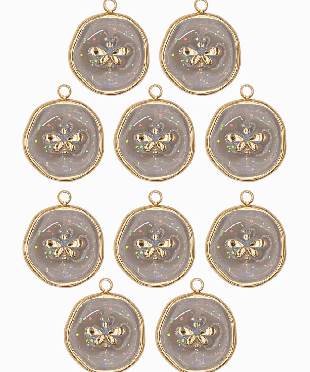 Pendentif médaille Papillon 14mm