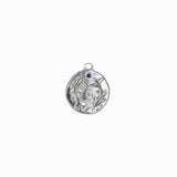 Pendentif médaille signe astro 17mm - Rhodié