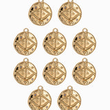 Pendentif médaille signe astro 17mm - Doré