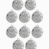 Pendentif médaille signe astro 17mm - Rhodié