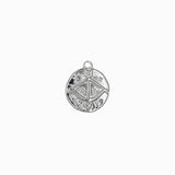 Pendentif médaille signe astro 17mm - Rhodié
