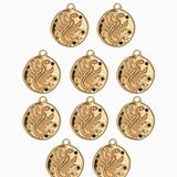 Pendentif médaille signe astro 17mm - Doré