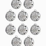 Pendentif médaille signe astro 17mm - Rhodié