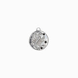Pendentif médaille signe astro 17mm - Rhodié