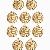 Pendentif médaille signe astro 17mm - Doré