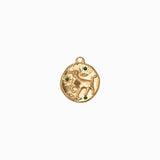 Pendentif médaille signe astro 17mm - Doré