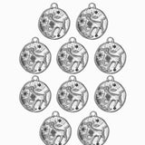 Pendentif médaille signe astro 17mm - Rhodié