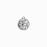 Pendentif médaille signe astro 17mm - Rhodié