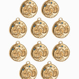 Pendentif médaille signe astro 17mm - Doré