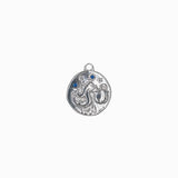 Pendentif médaille signe astro 17mm - Rhodié