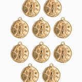 Pendentif médaille signe astro 17mm - Doré