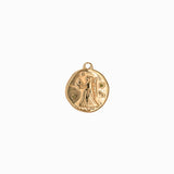 Pendentif médaille signe astro 17mm - Doré