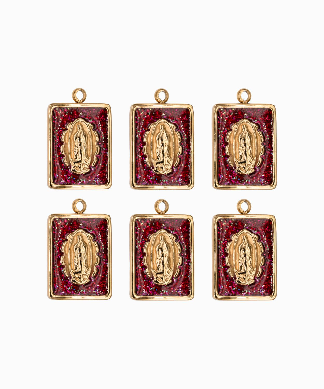 Pendentif médaille Vierge Stardust 16x12mm