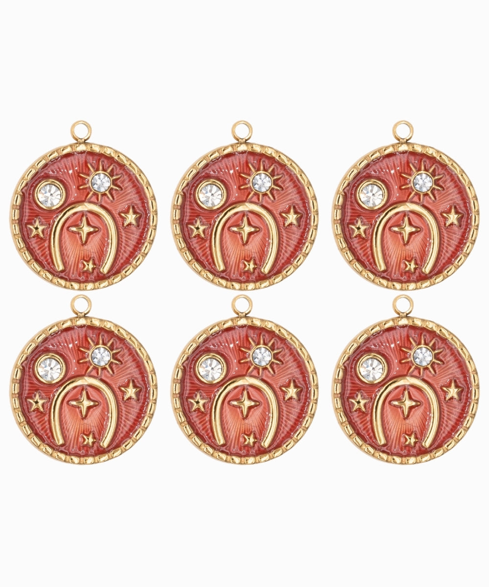 Pendentif médaille astronomie strass 16.50mm