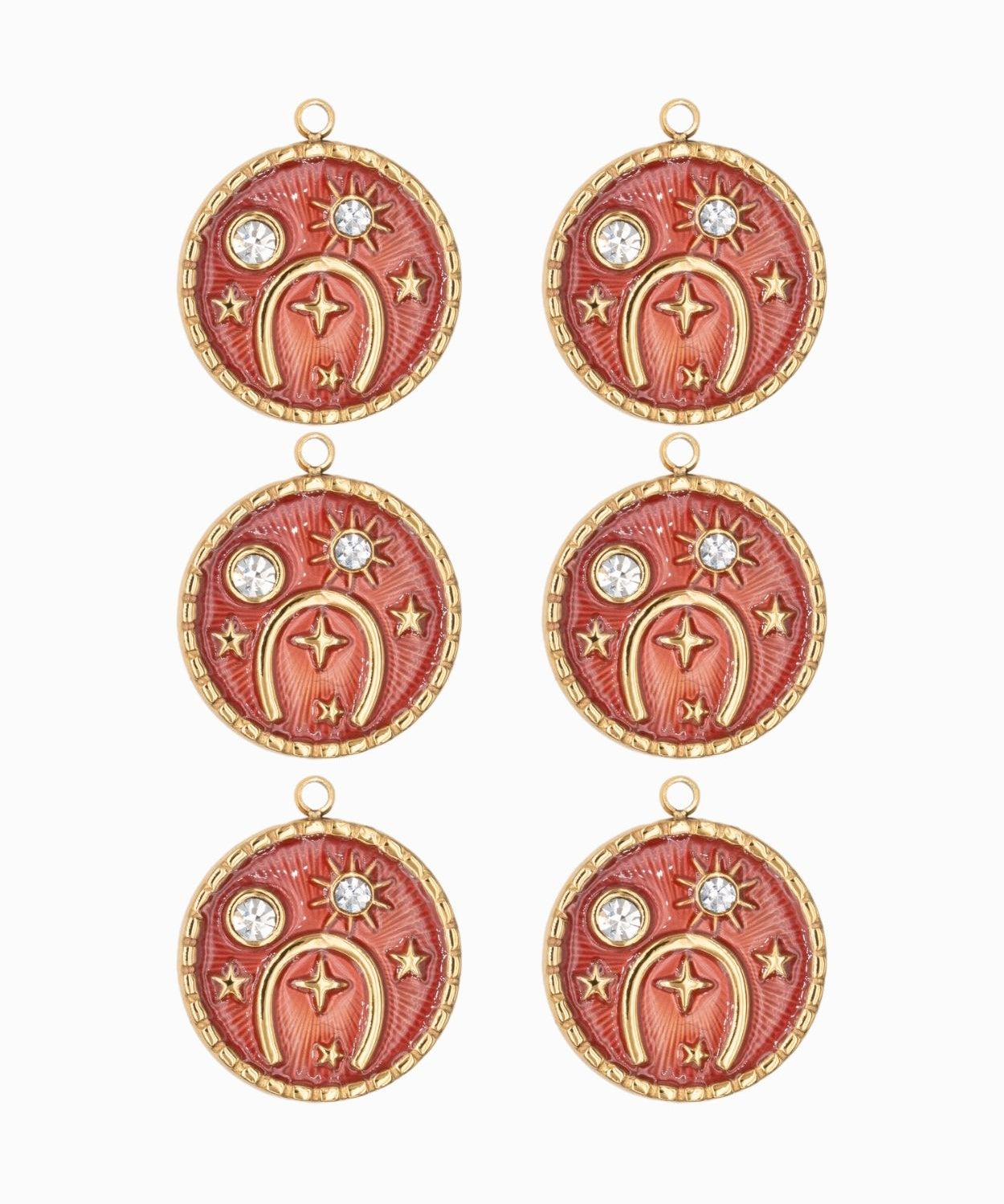 Pendentif médaille astronomie strass 16.50mm