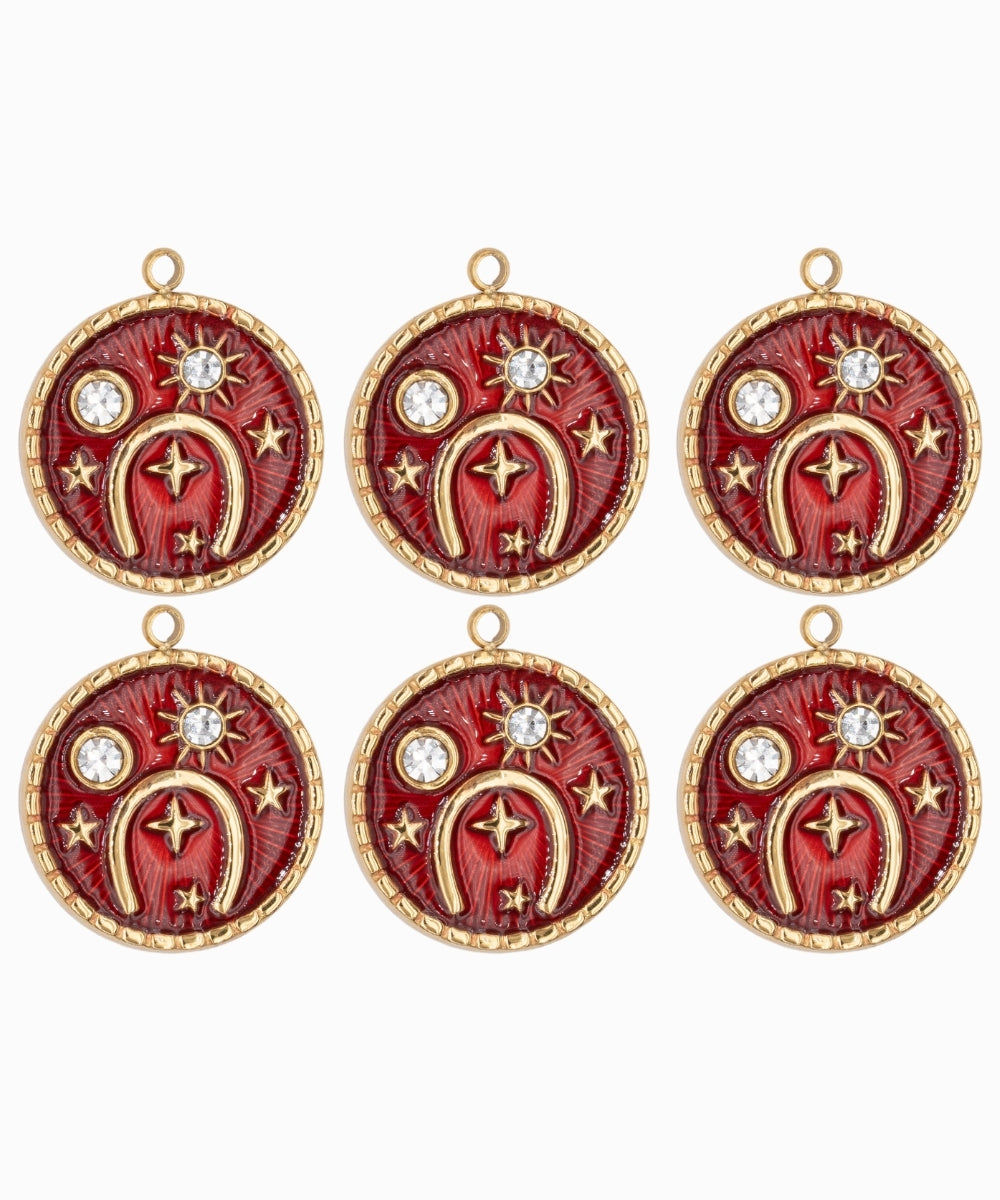 Pendentif médaille astronomie strass 16.50mm