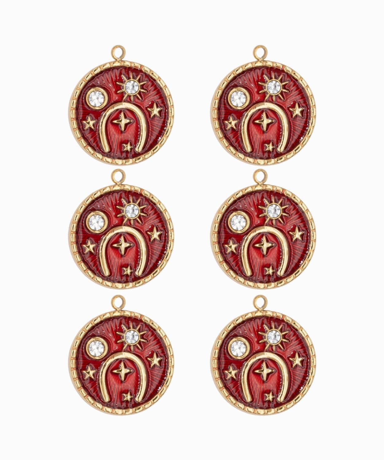 Pendentif médaille astronomie strass 16.50mm