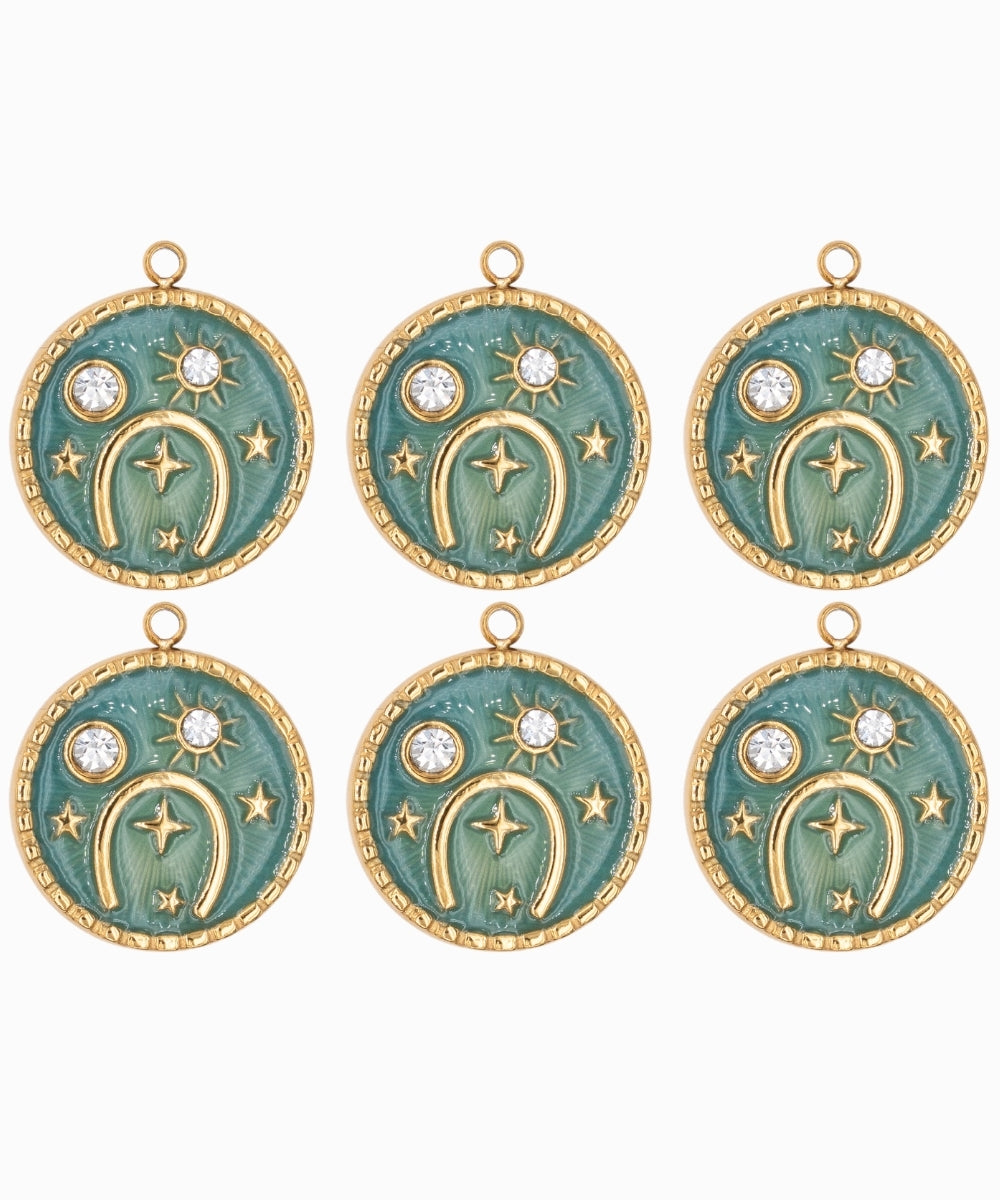 Pendentif médaille astronomie strass 16.50mm