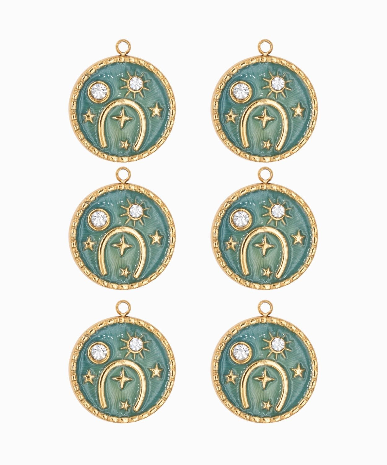 Pendentif médaille astronomie strass 16.50mm