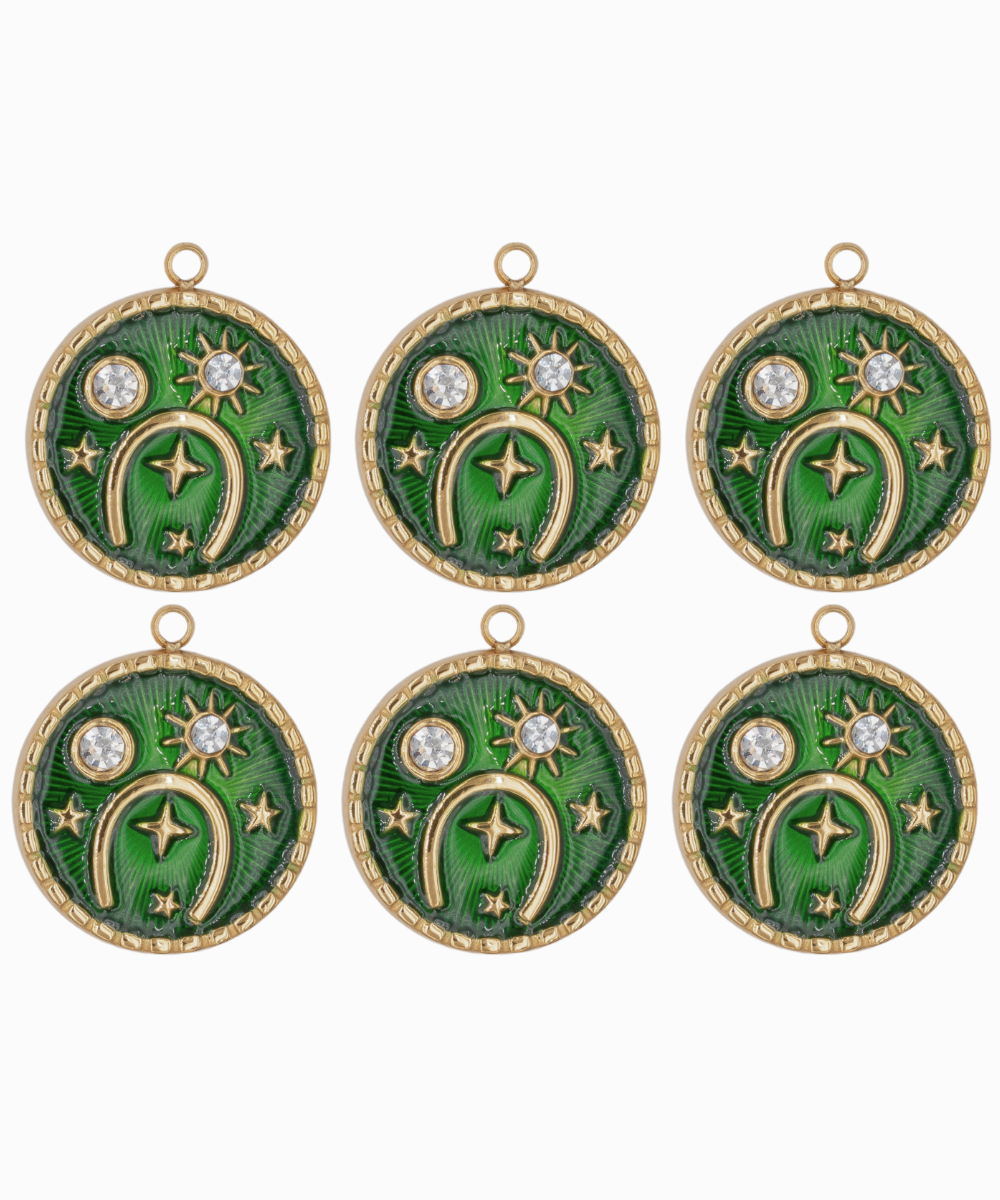 Pendentif médaille astronomie strass 16.50mm