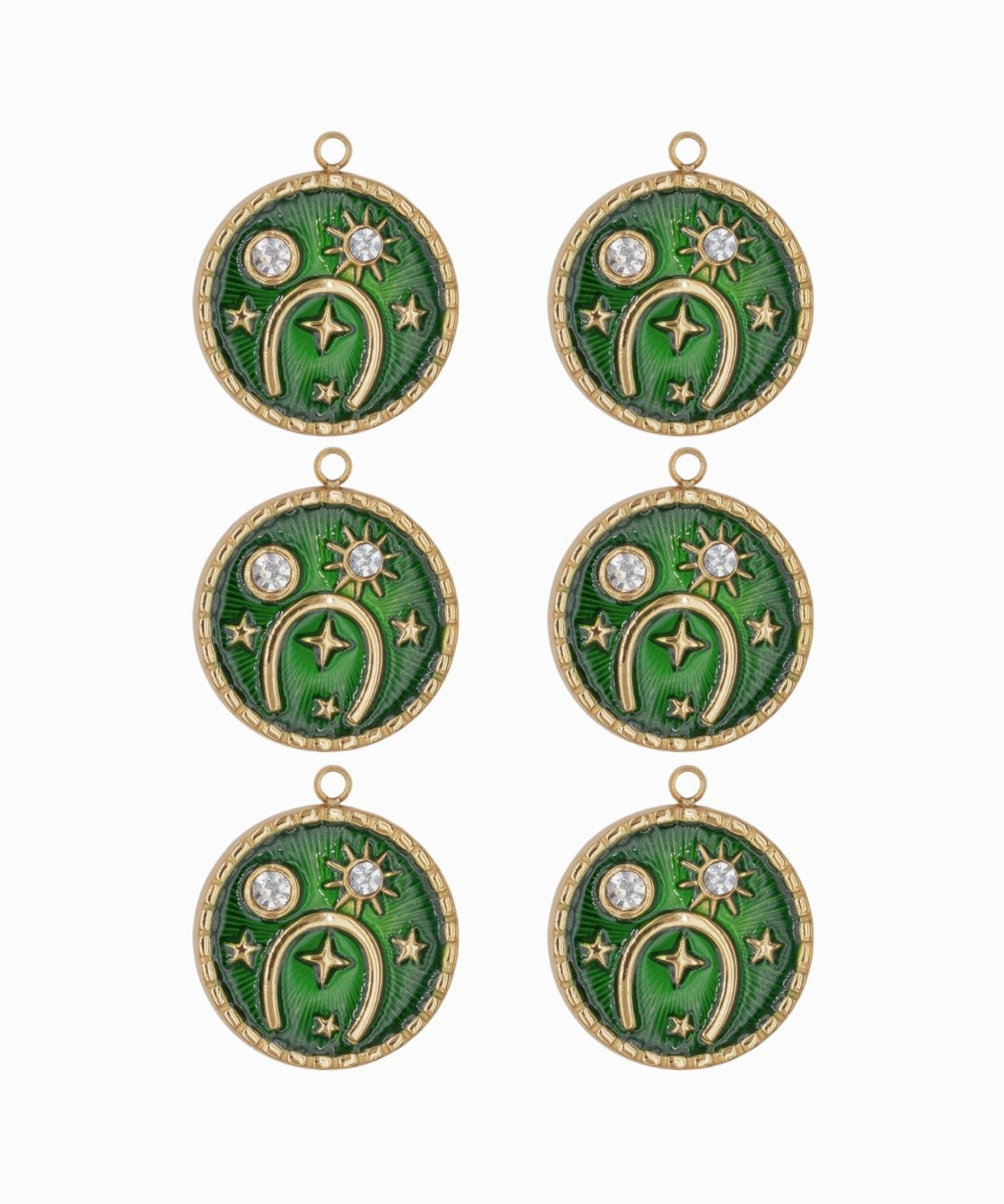 Pendentif médaille astronomie strass 16.50mm