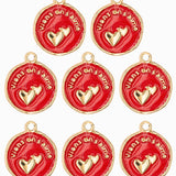 Pendentif médaille double coeur 16mm