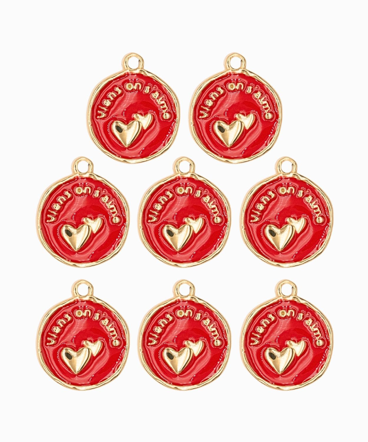 Pendentif médaille "Viens on s'aime" 16mm