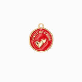 Pendentif médaille double coeur 16mm