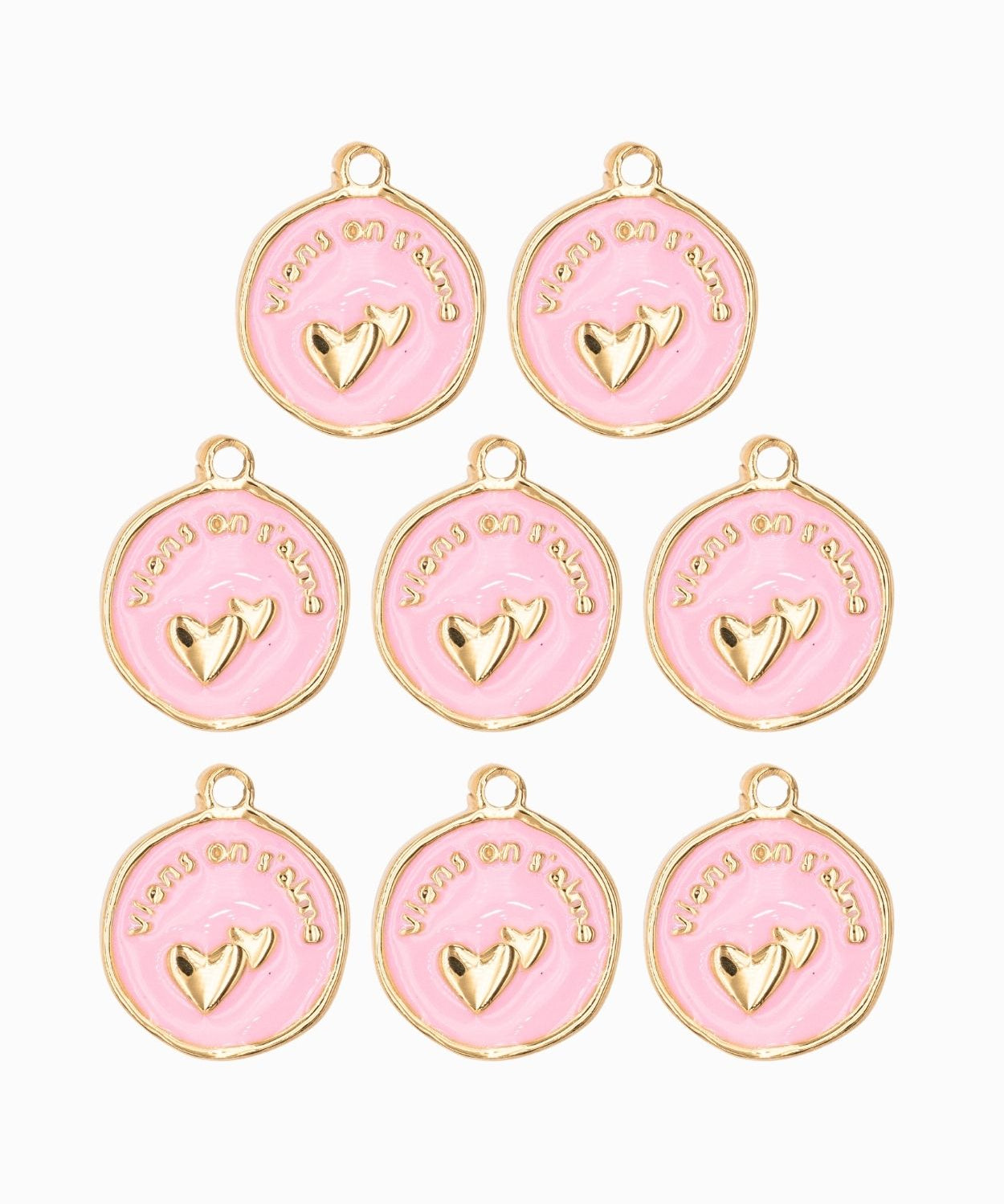 Pendentif médaille "Viens on s'aime" 16mm