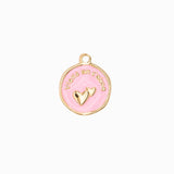 Pendentif médaille double coeur 16mm