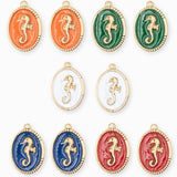 Pendentif médaille dragon de mer 18x14mm - Lot mélangé