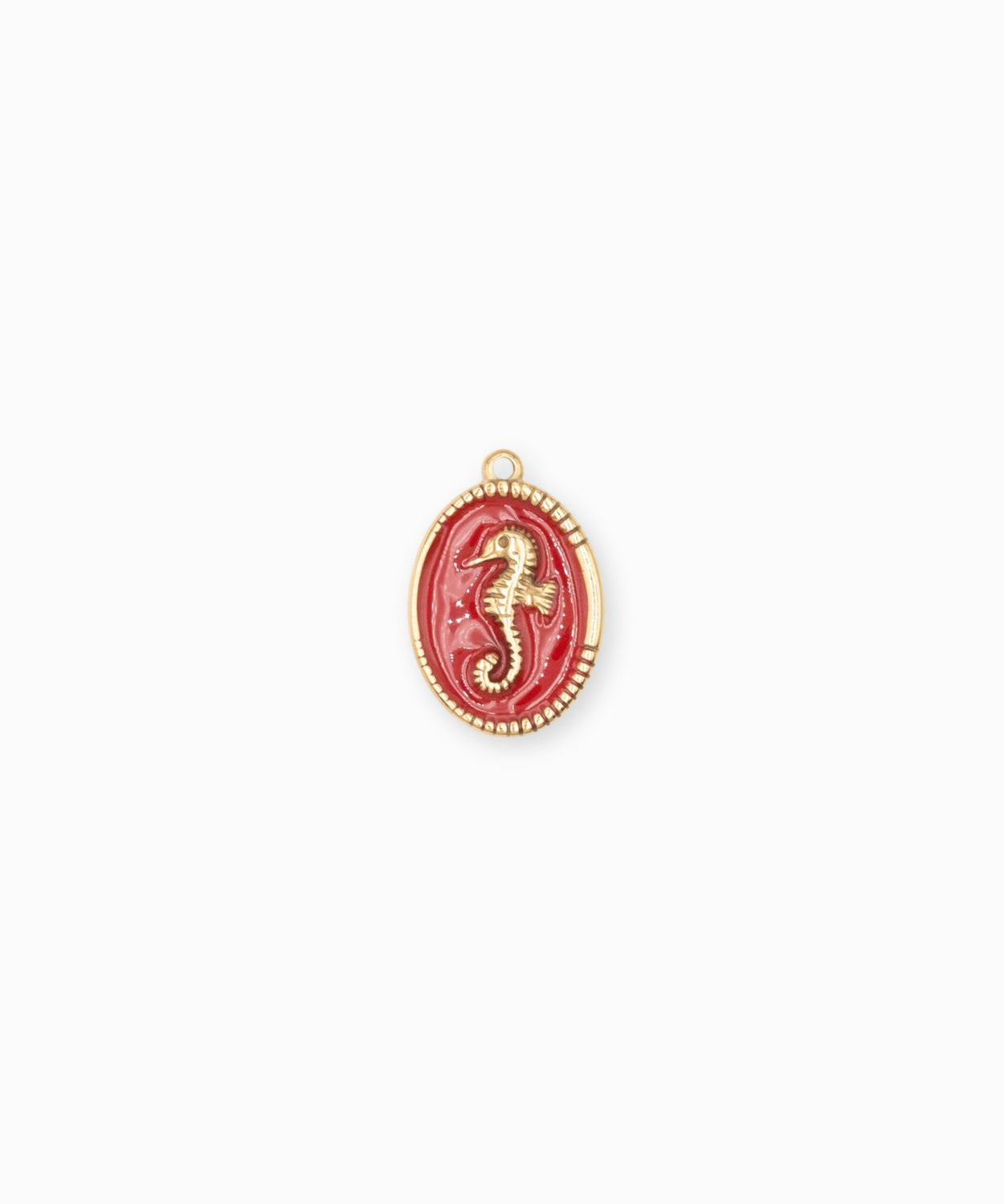 Pendentif médaille dragon de mer 18x14mm
