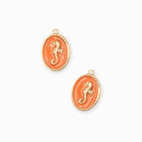 Pendentif médaille dragon de mer 18x14mm