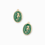 Pendentif médaille dragon de mer 18x14mm