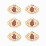 Pendentif médaille oeil strass 13.5x21mm