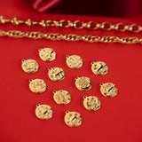 Pendentif médaille signe astro 17mm - Doré