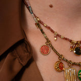 Pendentif médaille météore strass 24x15mm