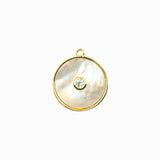 Pendentif nacre strass 18mm
