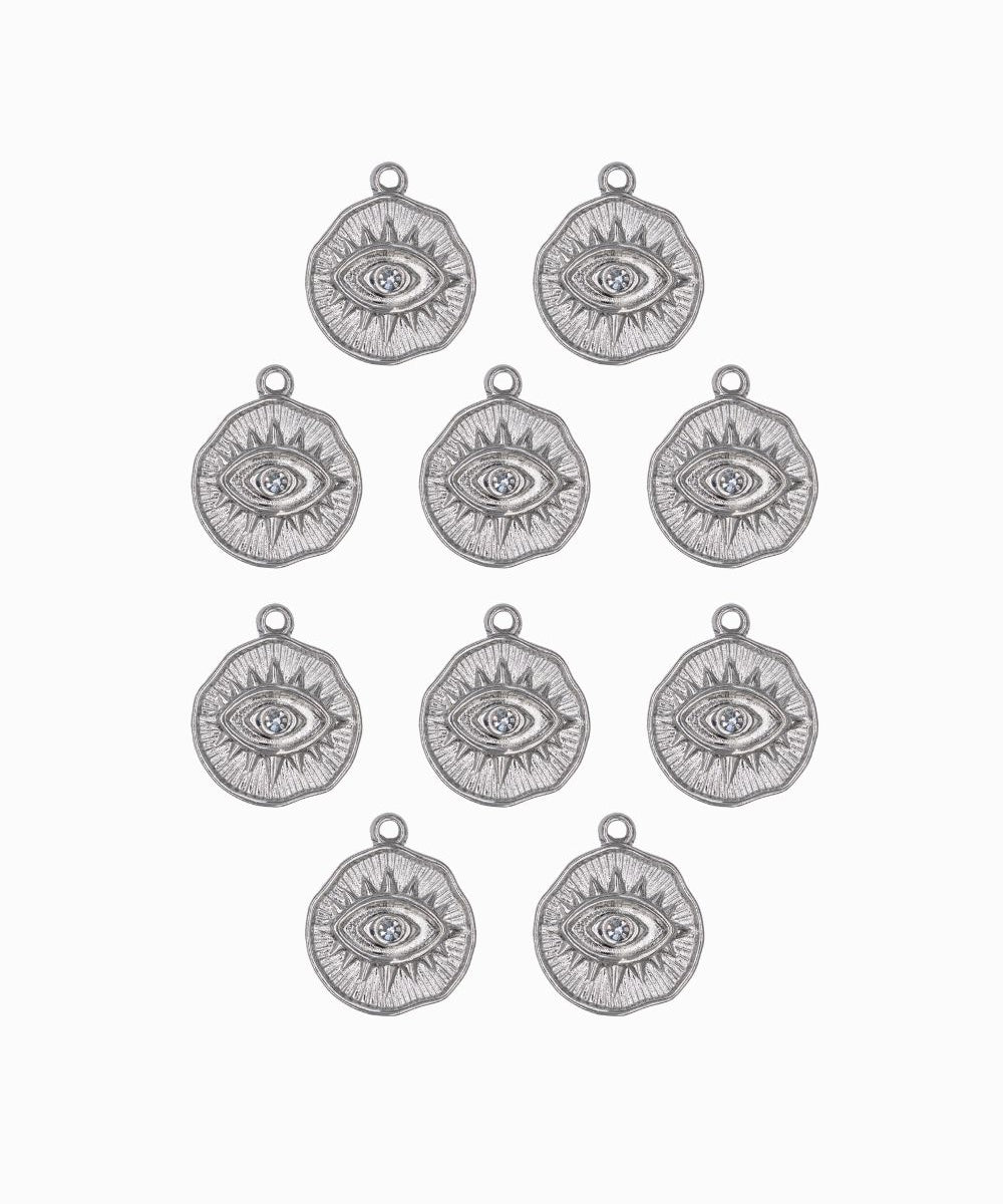 Pendentif oeil à strass 14x12mm