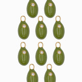 Pendentif olive strass 13x8mm