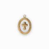 Pendentif ovale croix 15x12mm