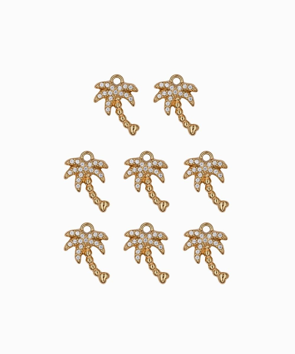 Pendentif palmier strass 14x10mm