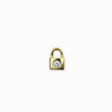 Pendentif petit cadenas strass doré à l'or fin
