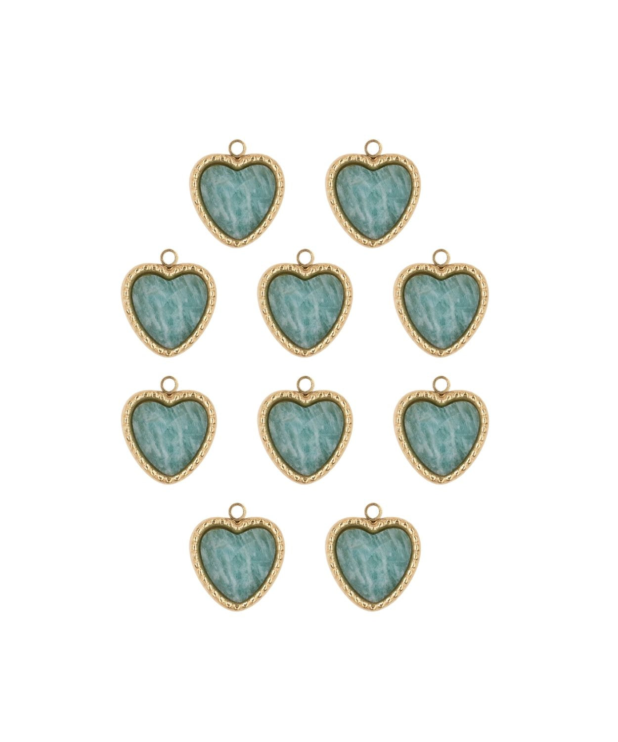 Pendentif pierre fine coeur serti 12.50x 10.55mm