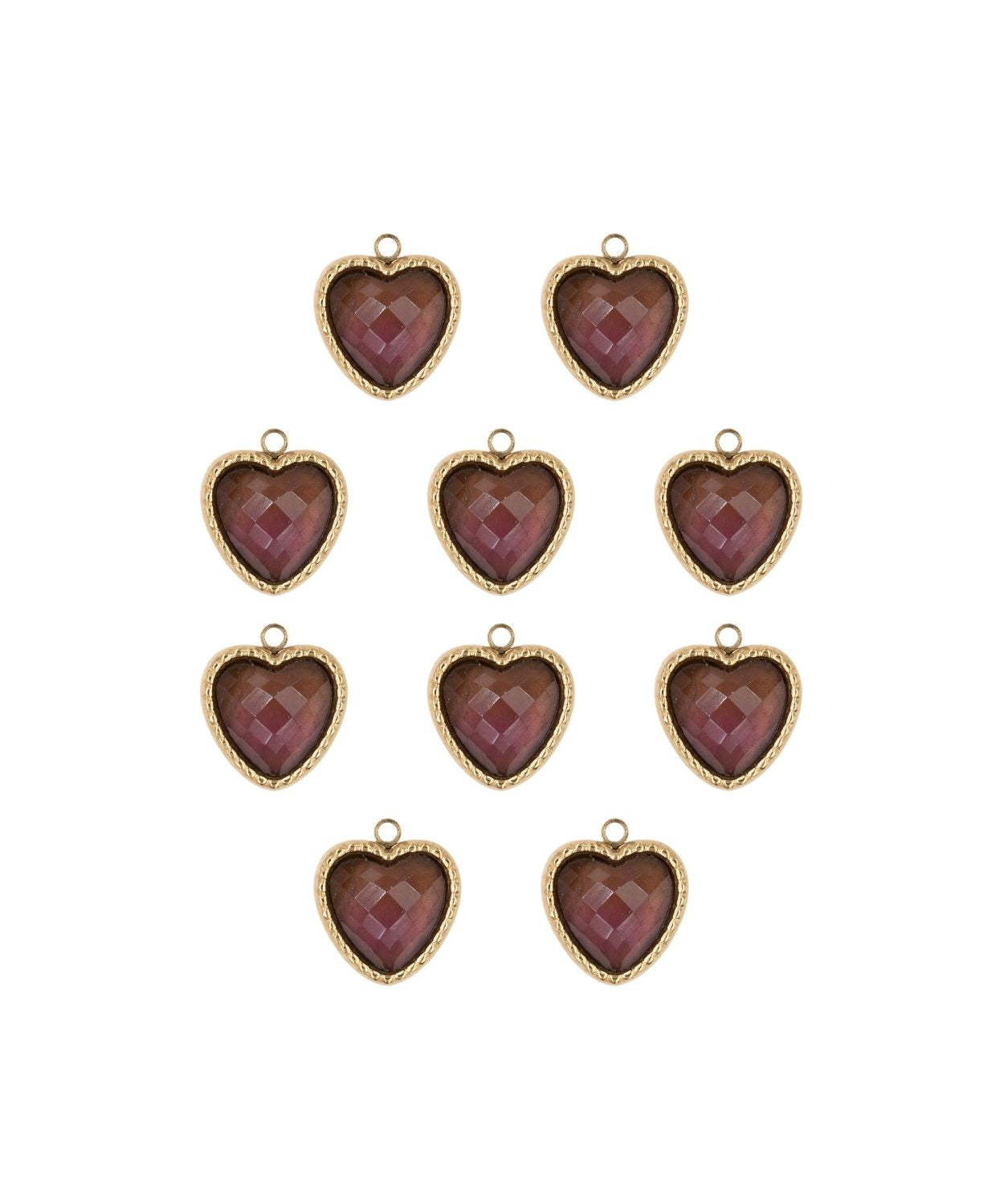 Pendentif pierre fine coeur serti 12.50x 10.55mm