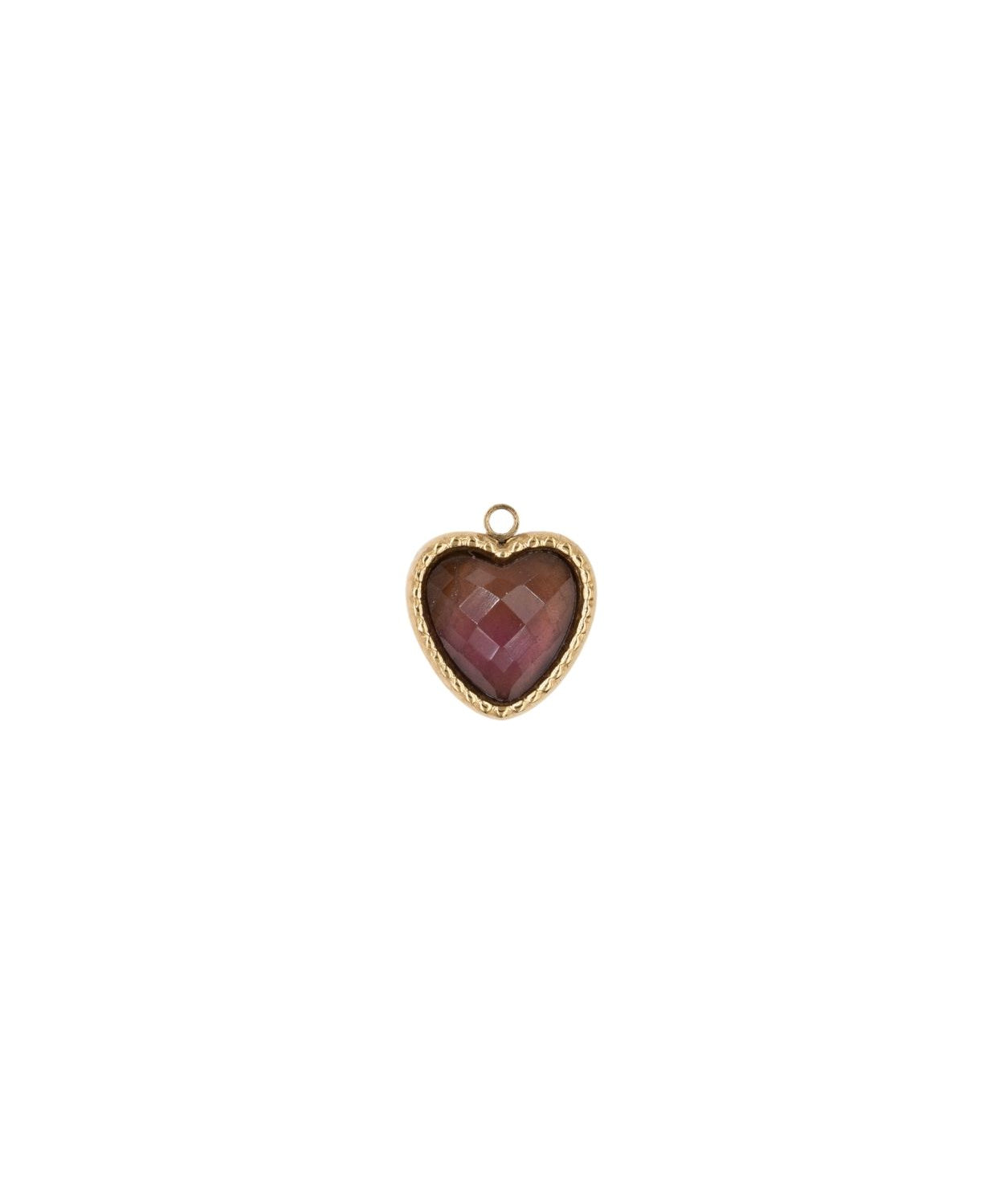 Pendentif pierre fine coeur serti 12.50x 10.55mm