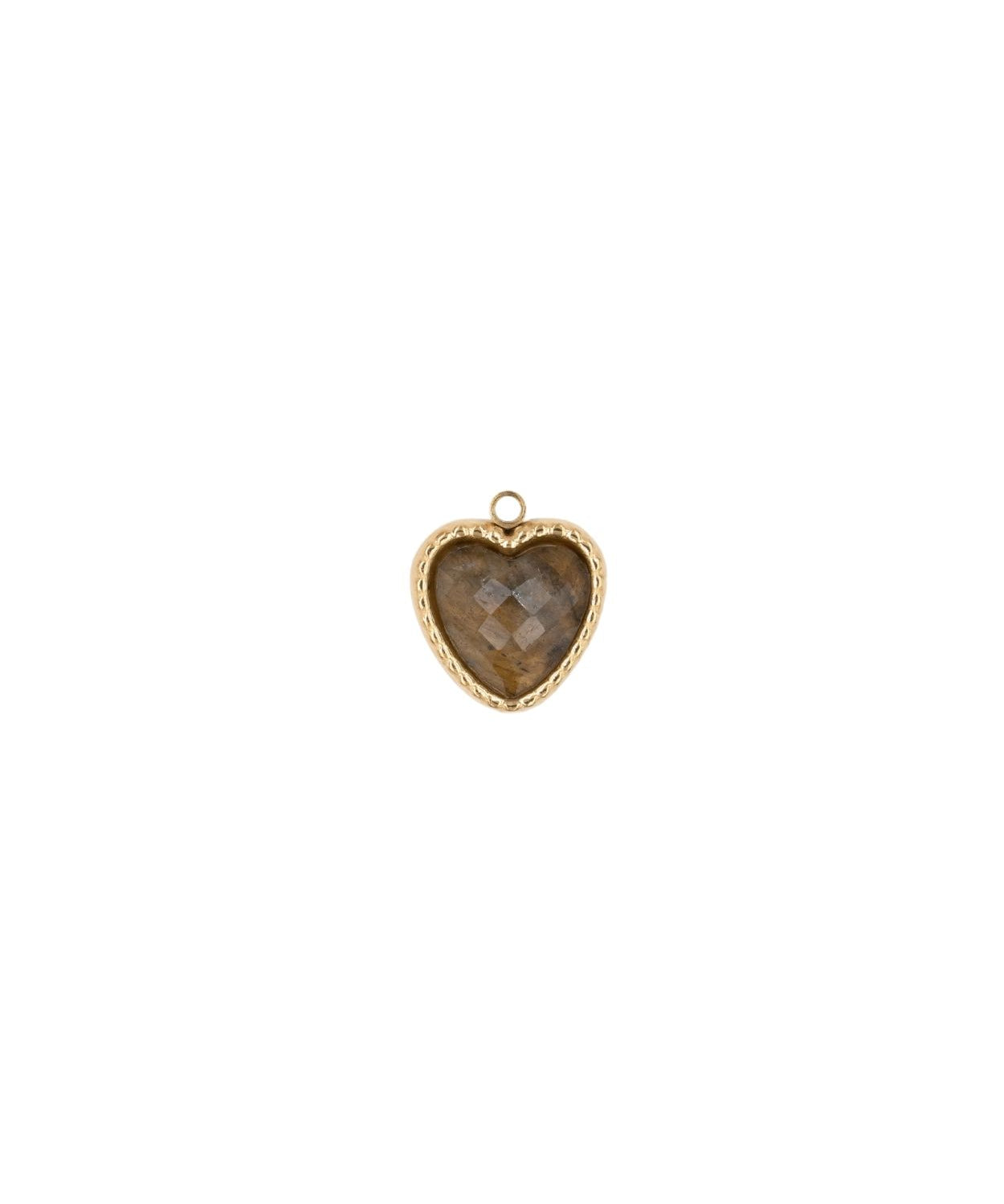Pendentif pierre fine coeur serti 12.50x 10.55mm
