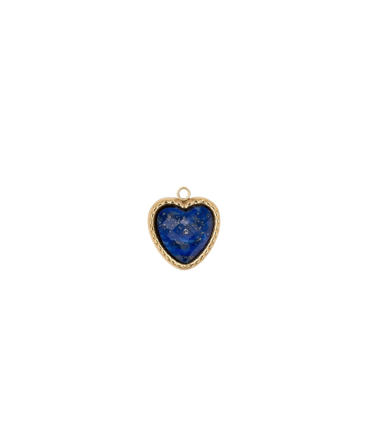 Pendentif pierre fine coeur serti 12.50x 10.55mm